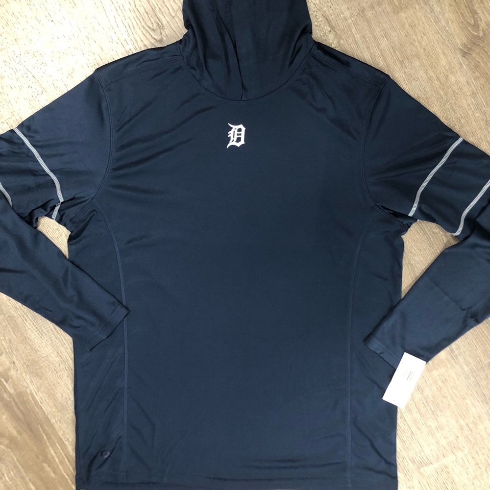 Detroit Tiger Navy Blue Hooded Long Sleeve performance hoodie